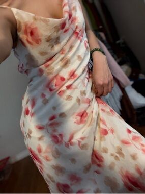 Fairweather Floral Cowl Neck Midi dress